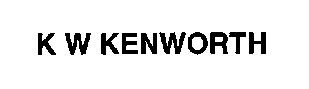 Trademark Logo K W KENWORTH