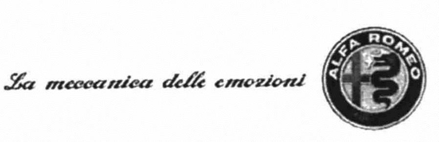 Trademark Logo LA MECCANICA DELLE EMOZIONI ALFA ROMEO