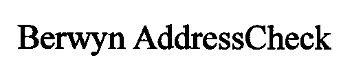 Trademark Logo BERWYN ADDRESSCHECK