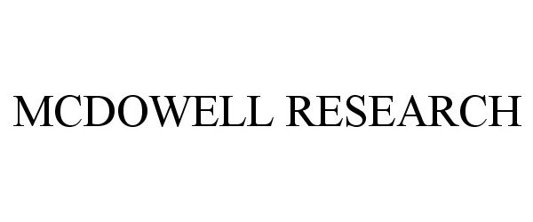  MCDOWELL RESEARCH