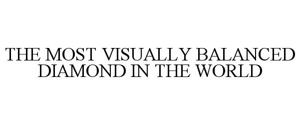 Trademark Logo THE MOST VISUALLY BALANCED DIAMOND IN THE WORLD