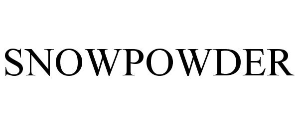 Trademark Logo SNOWPOWDER