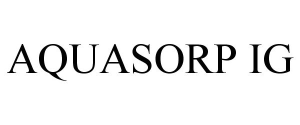Trademark Logo AQUASORP IG