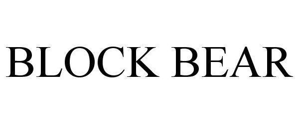 Trademark Logo BLOCK BEAR