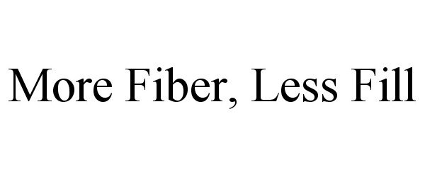 Trademark Logo MORE FIBER, LESS FILL