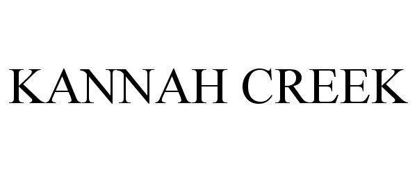 Trademark Logo KANNAH CREEK