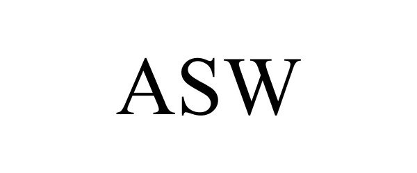 Trademark Logo ASW