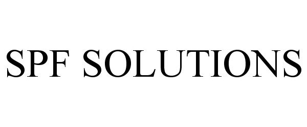 Trademark Logo SPF SOLUTIONS