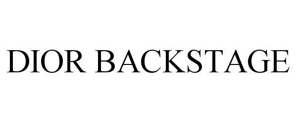 Trademark Logo DIOR BACKSTAGE