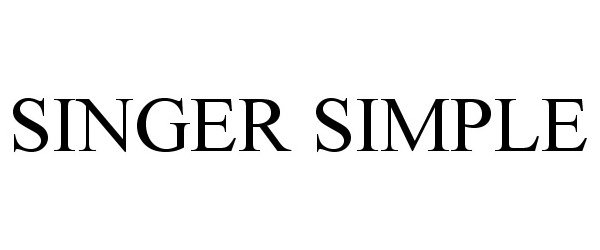 Trademark Logo SINGER SIMPLE