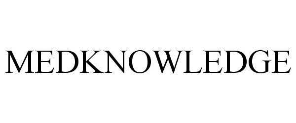 Trademark Logo MEDKNOWLEDGE