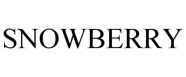 Trademark Logo SNOWBERRY