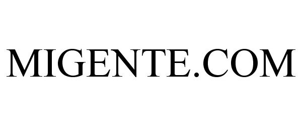 Trademark Logo MIGENTE.COM