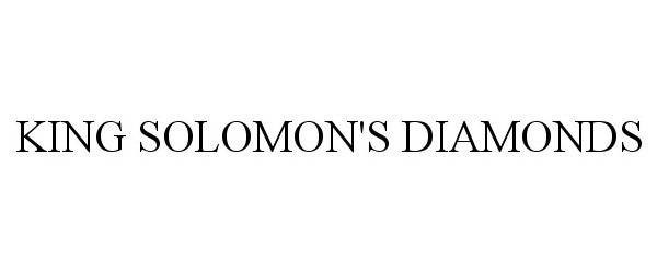  KING SOLOMON'S DIAMONDS