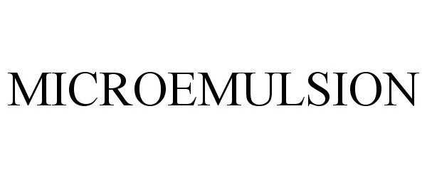 Trademark Logo MICROEMULSION