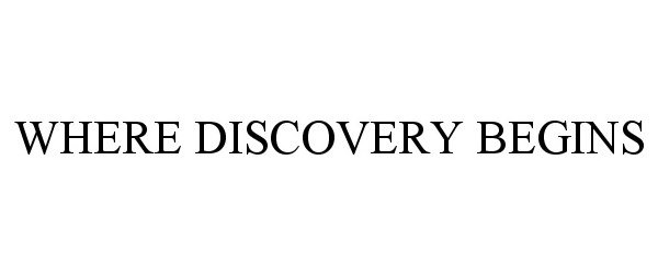 Trademark Logo WHERE DISCOVERY BEGINS