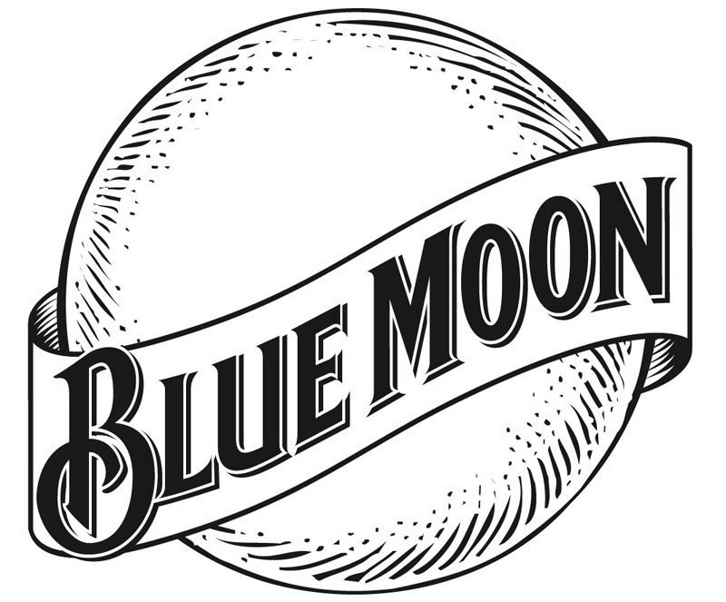 blue moon beer logo black and white