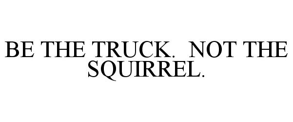  BE THE TRUCK. NOT THE SQUIRREL.