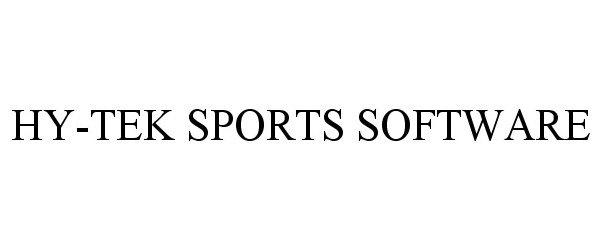 Trademark Logo HY-TEK SPORTS SOFTWARE