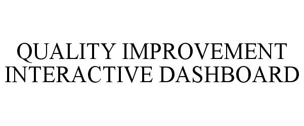 Trademark Logo QUALITY IMPROVEMENT INTERACTIVE DASHBOARD