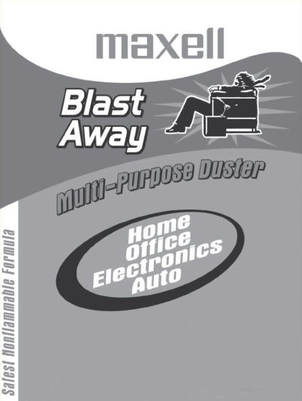 Trademark Logo MAXELL BLAST AWAY MULTI-PURPOSE DUSTER HOME OFFICE ELECTRONICS AUTO SAFEST NONFLAMMABLE FORMULA