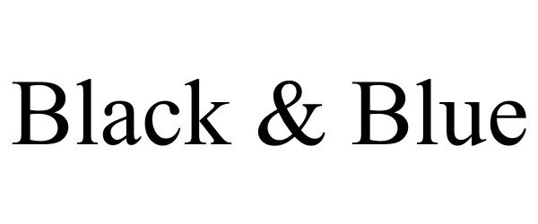 Trademark Logo BLACK &amp; BLUE