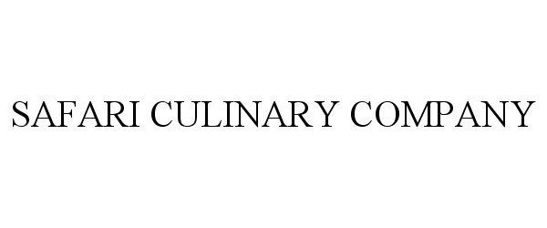  SAFARI CULINARY COMPANY