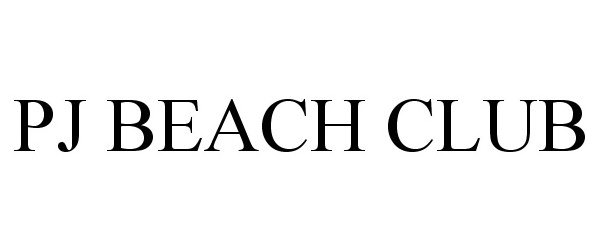 Trademark Logo PJ BEACH CLUB