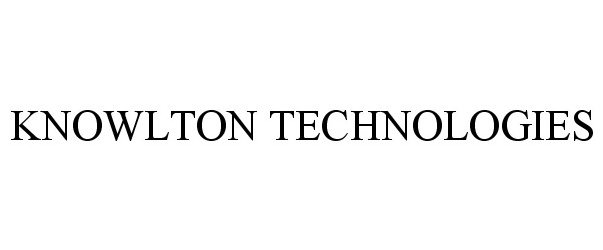  KNOWLTON TECHNOLOGIES