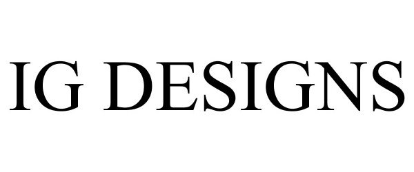 Trademark Logo IG DESIGNS