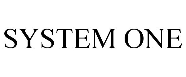Trademark Logo SYSTEM ONE