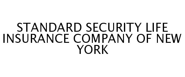  STANDARD SECURITY LIFE INSURANCE COMPANY OF NEW YORK