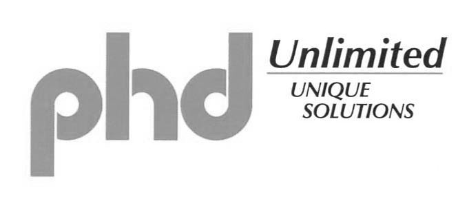 Trademark Logo PHD UNLIMITED UNIQUE SOLUTIONS