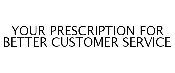  YOUR PRESCRIPTION FOR BETTER CUSTOMER SERVICE