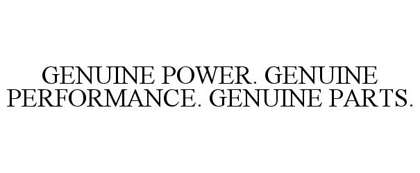  GENUINE POWER. GENUINE PERFORMANCE. GENUINE PARTS.