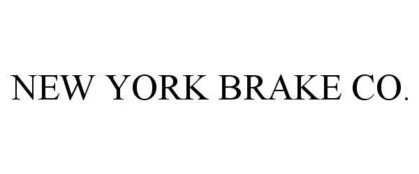 Trademark Logo NEW YORK BRAKE CO.