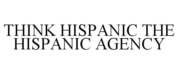 Trademark Logo THINK HISPANIC THE HISPANIC AGENCY