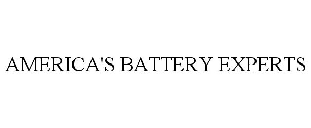 Trademark Logo AMERICA'S BATTERY EXPERTS