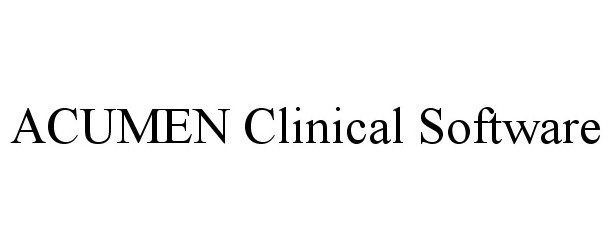  ACUMEN CLINICAL SOFTWARE