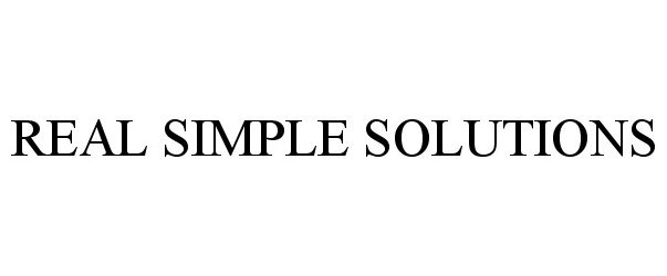 REAL SIMPLE SOLUTIONS