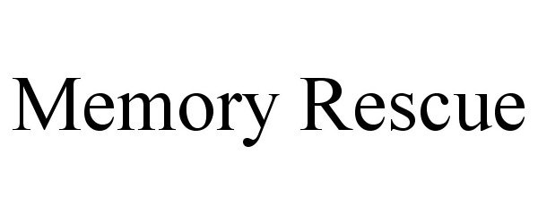 Trademark Logo MEMORY RESCUE