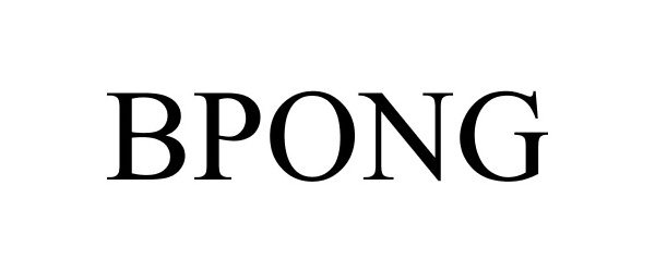 Trademark Logo BPONG