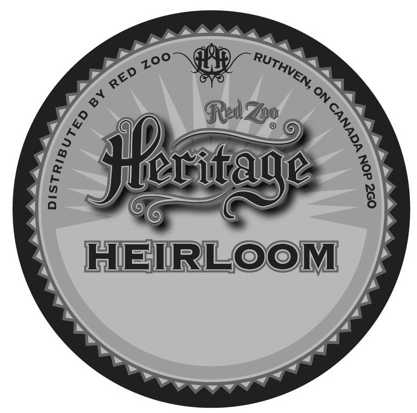 Trademark Logo RED ZOO HERITAGE HEIRLOOM DISTRIBUTED BY RED ZONE HH RUTHVEN ON CANADA NOP 2GO