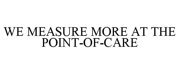 Trademark Logo WE MEASURE MORE AT THE POINT-OF-CARE