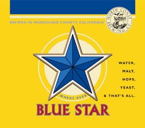  BLUE STAR WHEAT BEER WATER, MALT, HOPS ,YEAST, AND THAT'S ALL, BREWED IN MENDOCINO COUNTY, CALIFORNIA NORTH COAST BREWING CO.