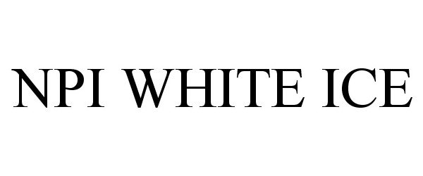 Trademark Logo NPI WHITE ICE