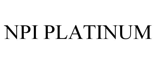 Trademark Logo NPI PLATINUM