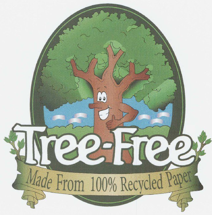 Trademark Logo TREE-FREE MADE FROM 100% RECYCLED PAPER