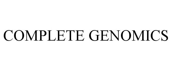 Trademark Logo COMPLETE GENOMICS