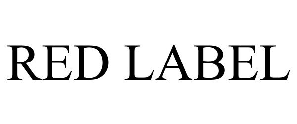 Trademark Logo RED LABEL